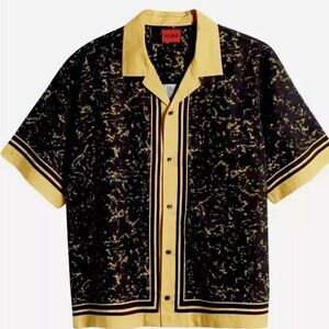 Hugo Boss Men’s Shirt 2XL Oversized Fit Pocket Short Sleeve Gold NWT